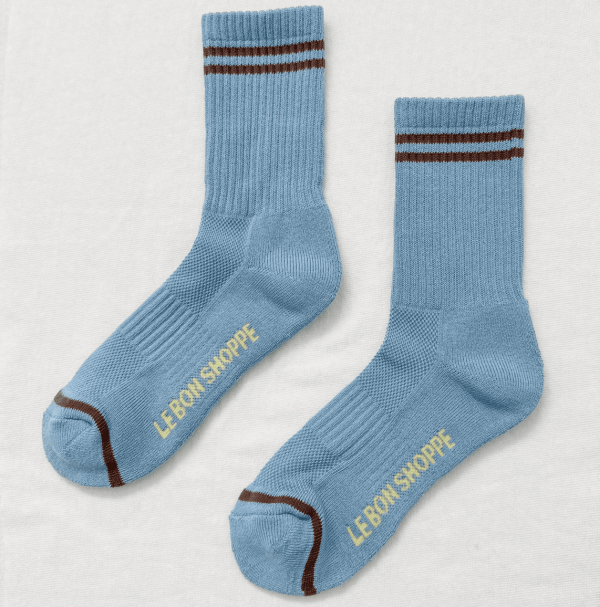 Boyfriend Socks, Powder Blue